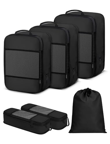 6 PCS Set Compression Packing Cubes for Travel (6 Count)