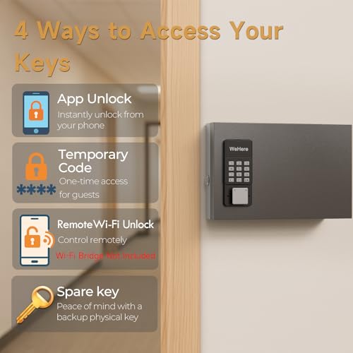 24 Key Lock Box Smart Key Organier Cabinet with Keypad & App for Office