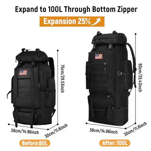 100L Hiking Backpack for Men