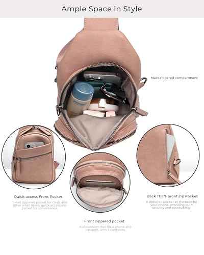 Large Sling Bag for Women Crossbody Purse Leather Fashionable Trendy Chest Bag for Travel