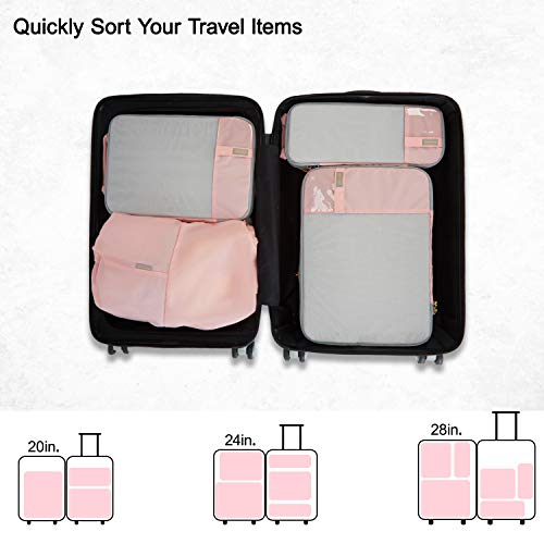 4 Set Compression Packing Cubes for Travel (6 Count)