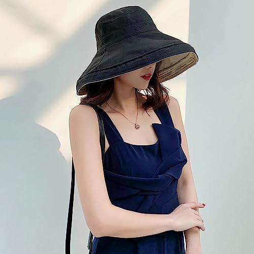 Women Summer Wide Brim Sun Hat Bucket Fishing Hats UV Protection