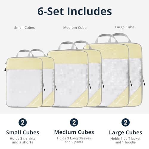 Compression Packing Cubes 6 Set (6 Count)