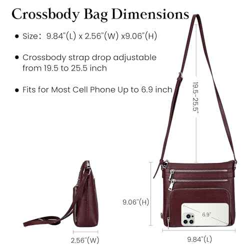 Genuine Leather Crossbody Bags for Women Anti
