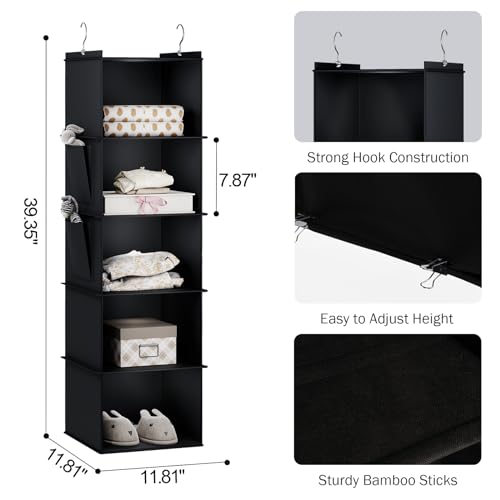 Hanging Closet Organizer and Storage for Clothes (5 Shelves)
