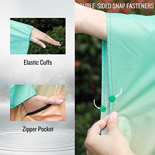 Adults Rain Poncho Waterproof Raincoat Women Gradient Hood with Pocket