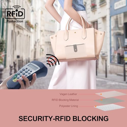 Wallet Women RFID Blocking Multi Cards Wallet Credit Card Holder for Women Large Capacity Lady Leather Trifold Travel Wallet with Passport