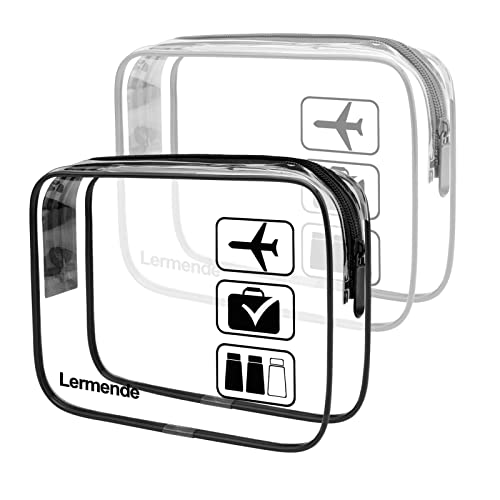 Clear Toiletry Bag TSA Approved Quart Size Travel Carry On (2 Count)