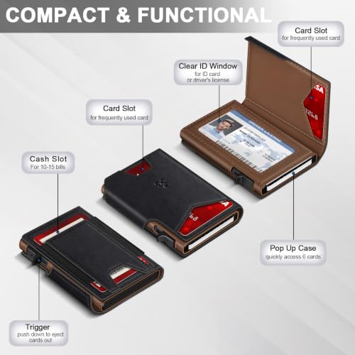 Wallet for Men Wallet with Slim Pop Up Card Holder 9 (13 Count)