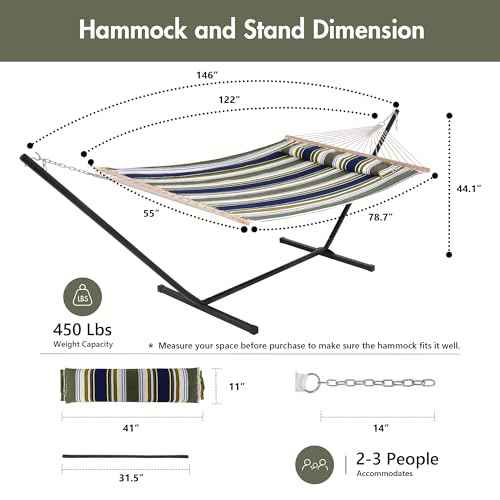 Double Hammock with Stand 12FT