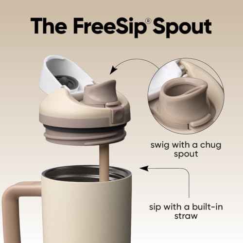 FreeSip Tumbler Stainless Steel Water Bottle 30 oz Lightly Toasted