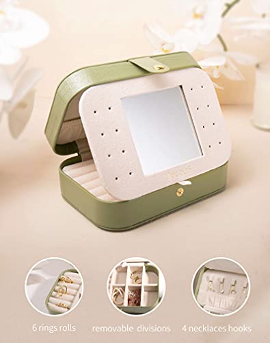 Travel Jewelry Organizer Boxes for Women Small Portable Necklace Earrings Bracelet Rings Travel Case Best Friend Birthday Gifts for Women Trendy