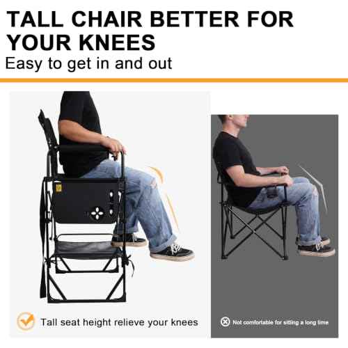 2 Pack Extra Tall Folding Camping Chair (2 Count)