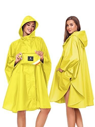 Unisex Rain Poncho Hooded Waterproof Raincoat for Adults Women