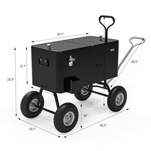 80 Quart Wagon Rolling Cooler Ice Chest