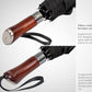 Folding Umbrella Lux Hardwood Handle Auto Open Close Black