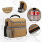Double Layer Cooler Insulated Lunch Bag Adult Lunch Box Large Tote Bag for Men (Brown)