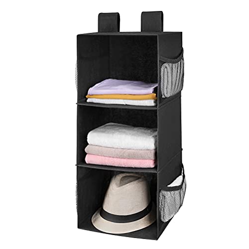 2 Pack 3 Shelf Hanging Closet Organizer with 2 Velcro (2 Count)