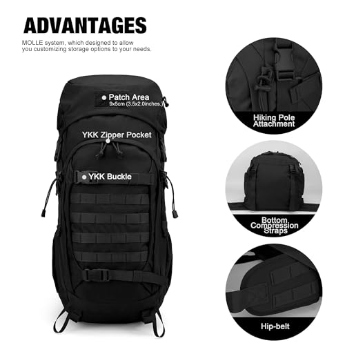 50L Internal Frame Hiking Survival Backpack