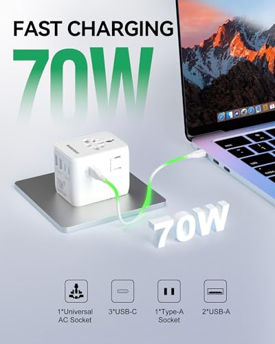 70W Universal Travel Plug Adapter
