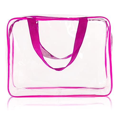 2Pcs Crystal Clear PVC Travel Toiletry Bag Kit for Women Men (2 Count)