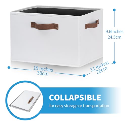 Large Fabric Storage Bins with 3 Handles