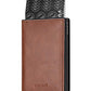 Card Holder Pop Up Slim Wallet Leather RFID Blocking Card Case Up to 8 Credit Cards Brown (7 Count)