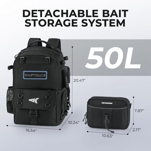 BaitSpace Fishing Backpack with Bait Binder & 2 Rod Holders