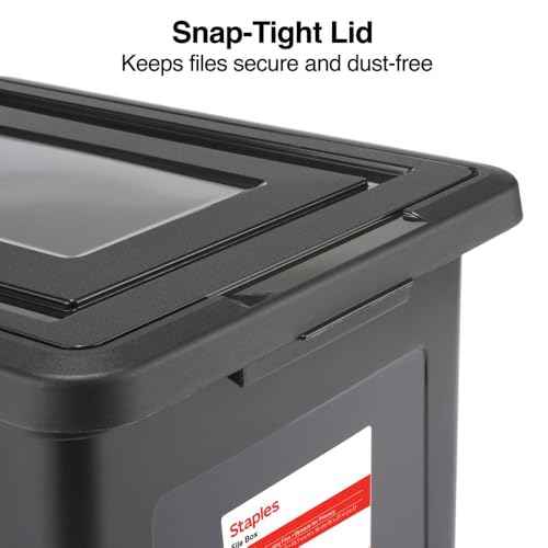 Plastic File Box with Snap Lid (4 Count)