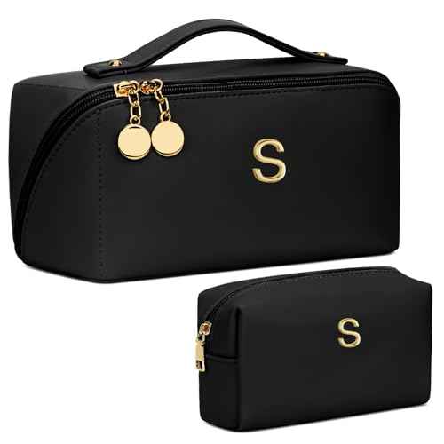Initial Makeup Bag Personalized Gift for Women Teen Girls