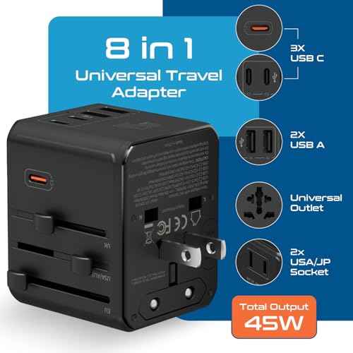 8 in 1 Universal Travel Adapter 45W