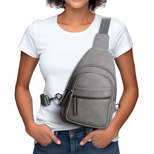 Large Sling Bag for Women Crossbody Purse Leather Fashionable Trendy Chest Bag for Travel