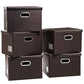 Foldable Storage Bins with Lids [5 (5 Count)