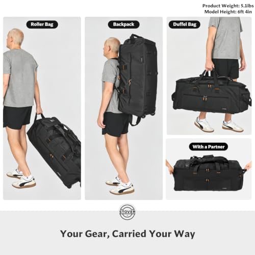 100L U Zip Rolling Duffel Bag with Wheels