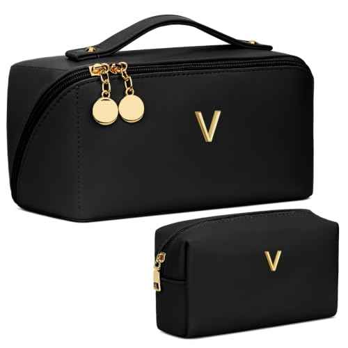 Initial Makeup Bag Personalized Gift for Women Teen Girls