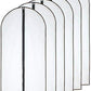 Hanging Garment Bag (Set of 6) Lightweight Clear Full Zipper Black Dress Bags PEVA Garment Breathable Bags Cover for Closet Clothes Storage (24'' X 60'', Black)