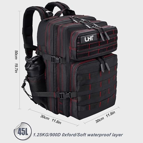 Military Tactical Backpack for Men and Women 45L Army 3 Days Assault Pack Bag Large Rucksack with Shoe Compartment