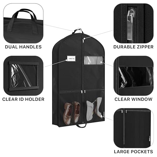 43" Travel Garment Bag with Pockets (3 Count)