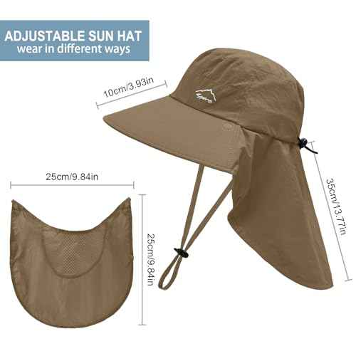 Sun Hat for Men Women with Neck Flap