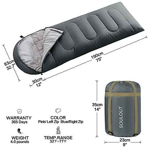 3 4 Season Sleeping Bag for Adults & Kids