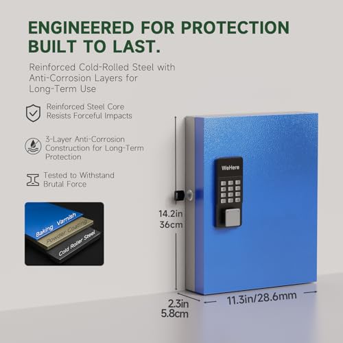 32 Key Lock Box Smart Key Organier Cabinet with Keypad & App for Office