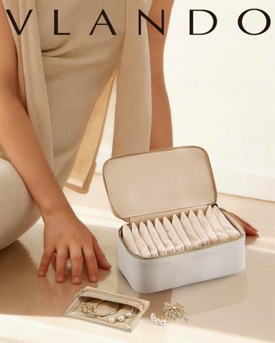 Travel Jewelry Case with Clear 12 Velvet Bags