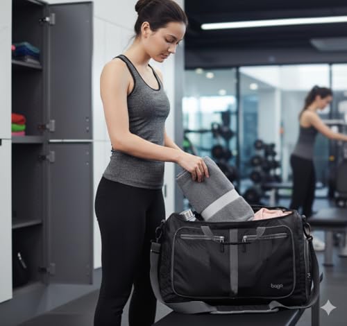 Travel Duffle Bag for Women & Men. Medium Duffel Bag for Traveling