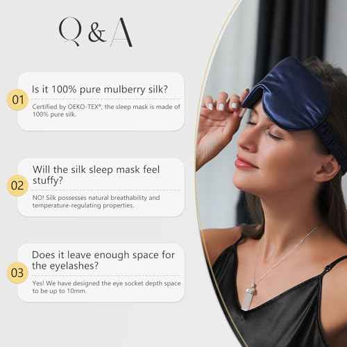 Adjustable 22 Momme 100% Pure Mulberry Silk Sleep Mask