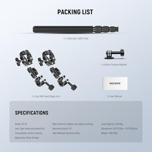 Motorcycle Camera Mount Kit