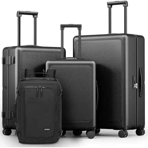4 Piece Hardside Luggage Set with Backpack (3 Count)