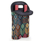 Square Mandala 2 Bottle Wine Carrier Tote Bag Insulated Wine Bottles Neoprene Bag with Secure Carry Handle Portable Wine Cooler Bag for Travel Picnic Beach (2 Count)
