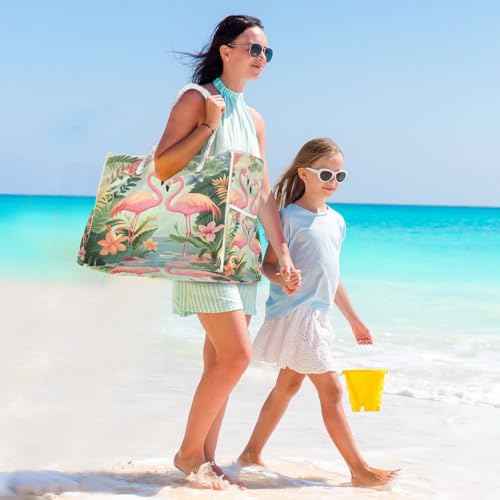 Large Beach Bags Totes Canvas Tote Shoulder Bag Soft Wave Water Resistant Bags for Gym Travel Daily Ocean