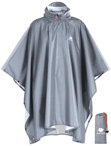 Hooded Rain Poncho for Adult Waterproof Lightweight Raincoat
