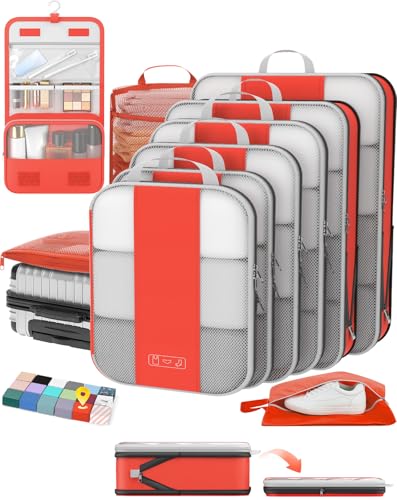 10 Set Compression Packing Cubes for Travel Essentials (10 Count)